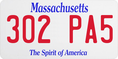 MA license plate 302PA5