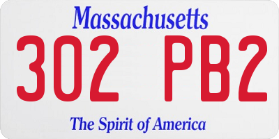 MA license plate 302PB2
