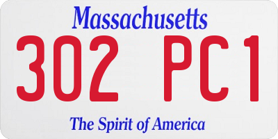 MA license plate 302PC1