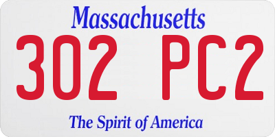 MA license plate 302PC2