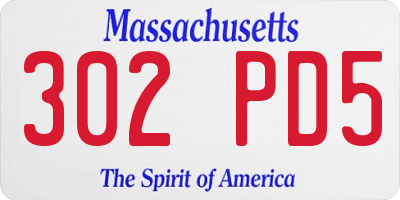 MA license plate 302PD5
