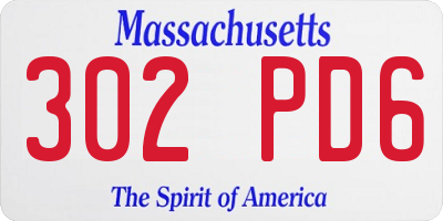 MA license plate 302PD6