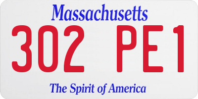 MA license plate 302PE1