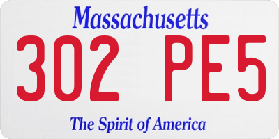 MA license plate 302PE5