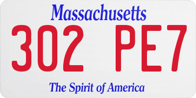 MA license plate 302PE7