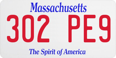 MA license plate 302PE9