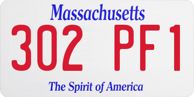 MA license plate 302PF1