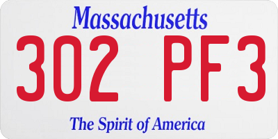 MA license plate 302PF3