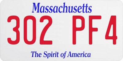 MA license plate 302PF4