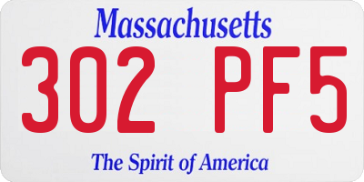 MA license plate 302PF5