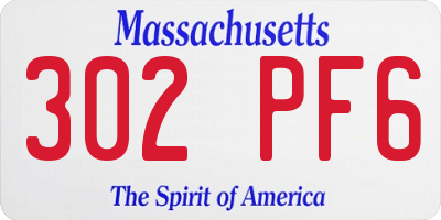 MA license plate 302PF6
