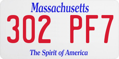 MA license plate 302PF7