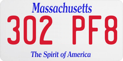 MA license plate 302PF8