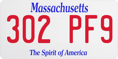 MA license plate 302PF9