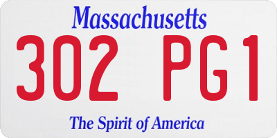 MA license plate 302PG1