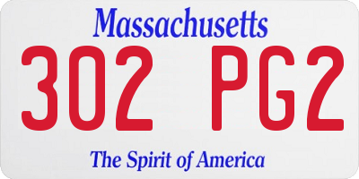 MA license plate 302PG2