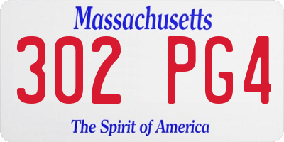 MA license plate 302PG4