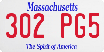 MA license plate 302PG5
