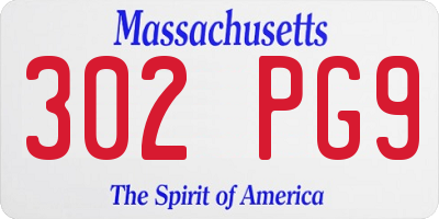 MA license plate 302PG9