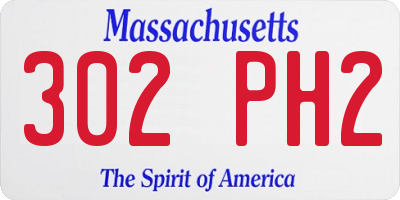 MA license plate 302PH2