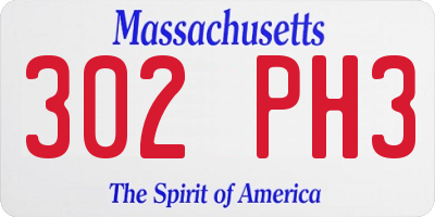 MA license plate 302PH3