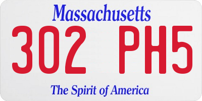 MA license plate 302PH5