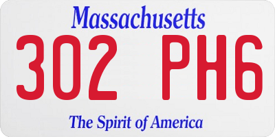 MA license plate 302PH6