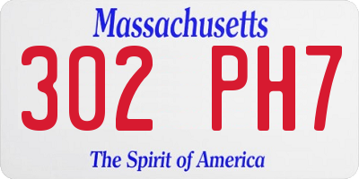 MA license plate 302PH7
