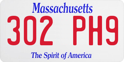 MA license plate 302PH9