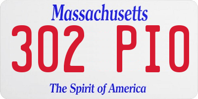 MA license plate 302PI0