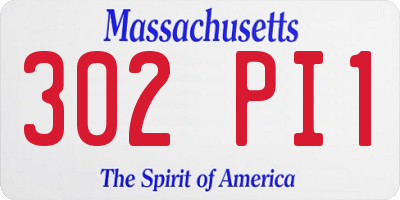 MA license plate 302PI1