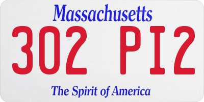 MA license plate 302PI2