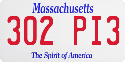 MA license plate 302PI3