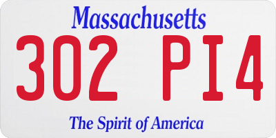MA license plate 302PI4