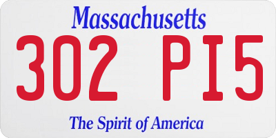 MA license plate 302PI5