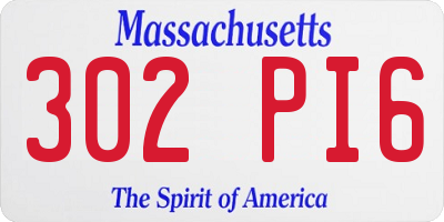 MA license plate 302PI6