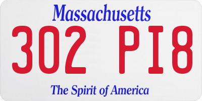 MA license plate 302PI8