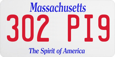 MA license plate 302PI9