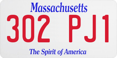 MA license plate 302PJ1