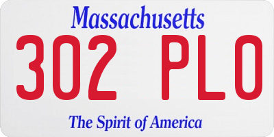 MA license plate 302PL0