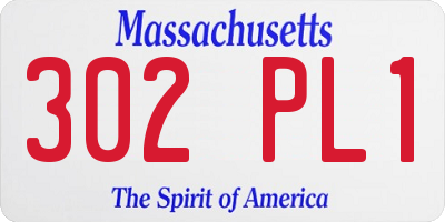 MA license plate 302PL1