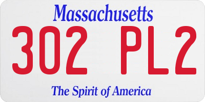 MA license plate 302PL2
