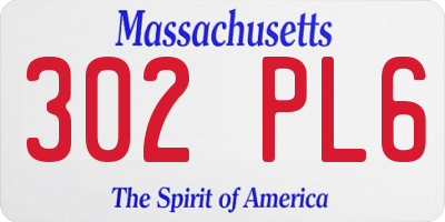 MA license plate 302PL6