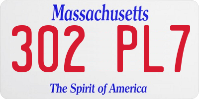 MA license plate 302PL7