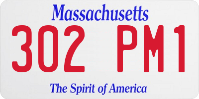 MA license plate 302PM1