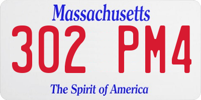 MA license plate 302PM4