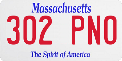 MA license plate 302PN0