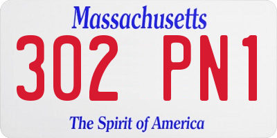 MA license plate 302PN1