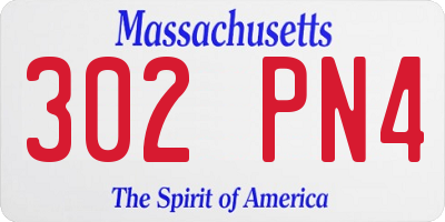 MA license plate 302PN4
