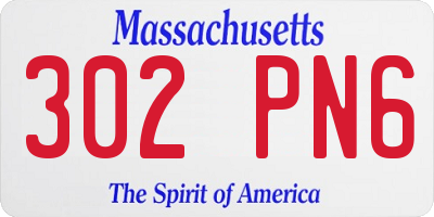 MA license plate 302PN6